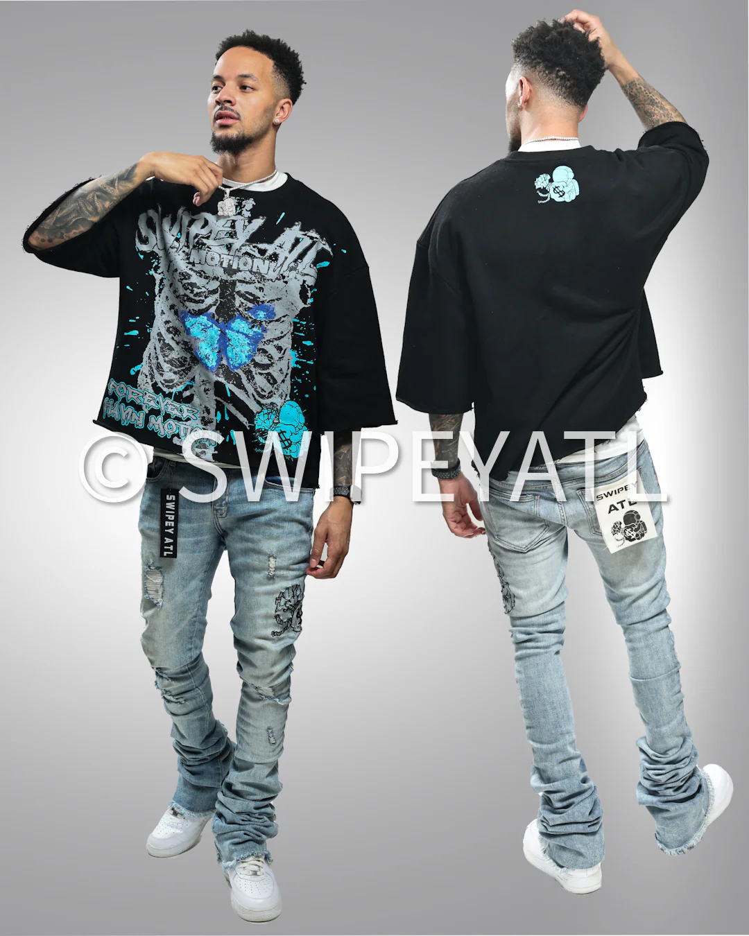 Blue Motion Cropped Tee - Image 3