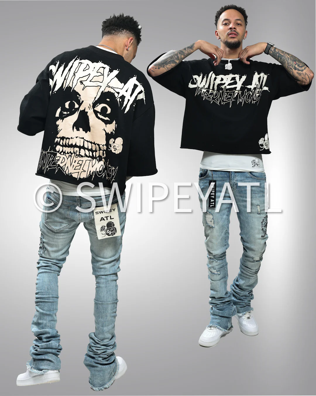 Black Internet Money Cropped Tee - Image 3