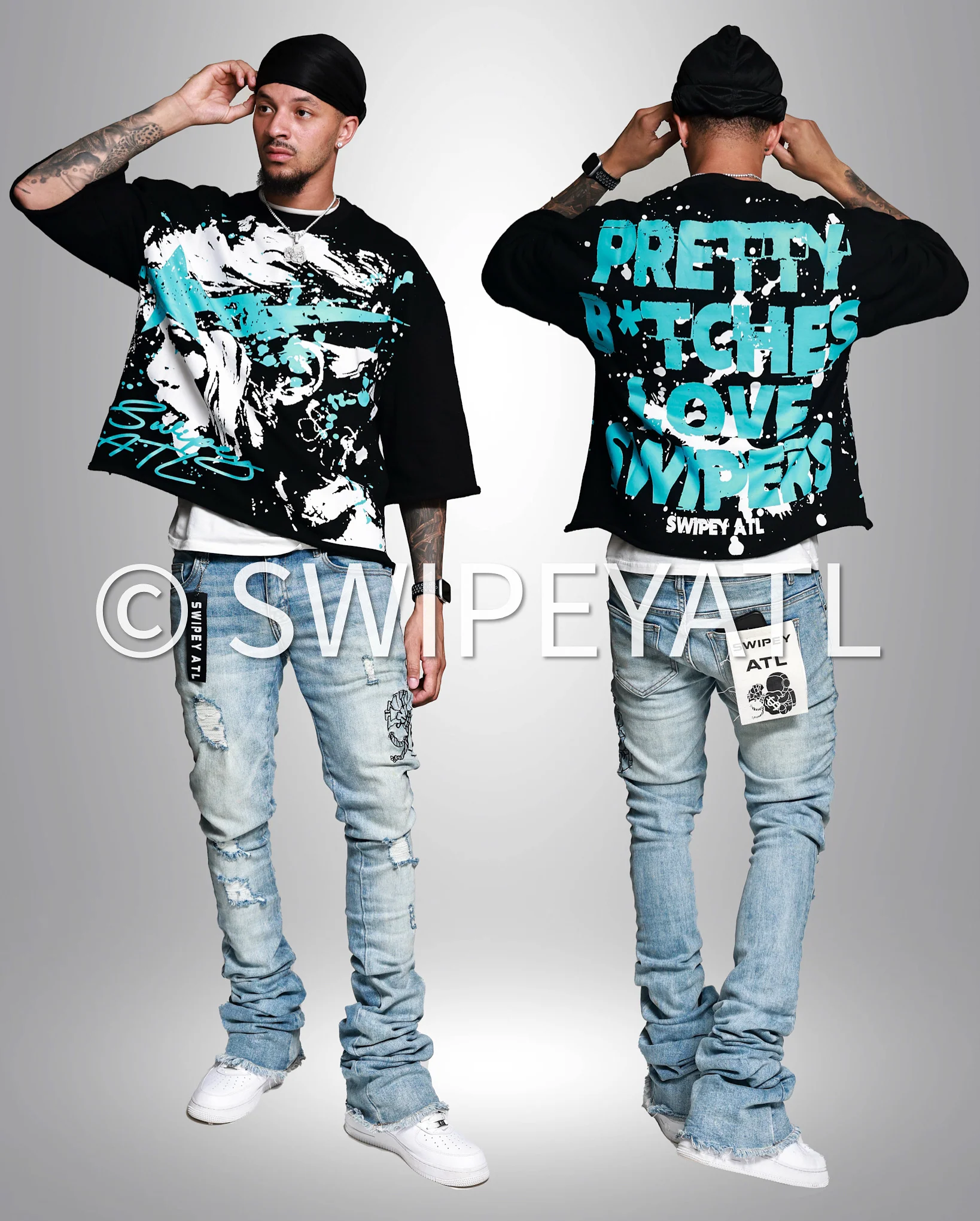 Blue PBLS Cropped Tee - Image 3