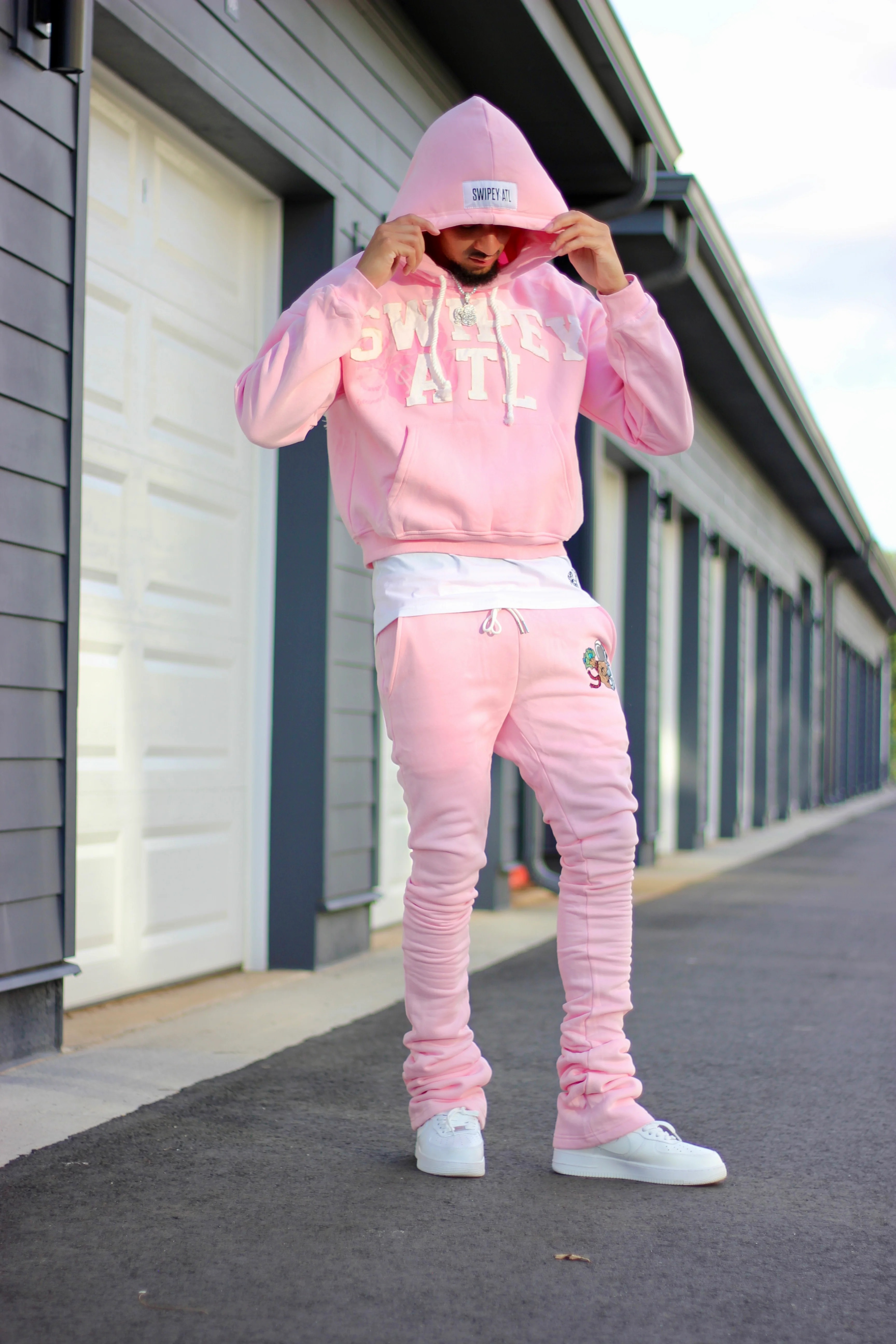 Pink Distressed Hoodie - Image 3