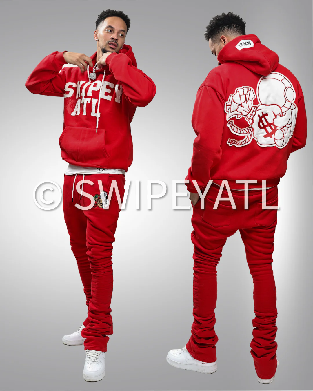 Red Distressed Hoodie - Image 3
