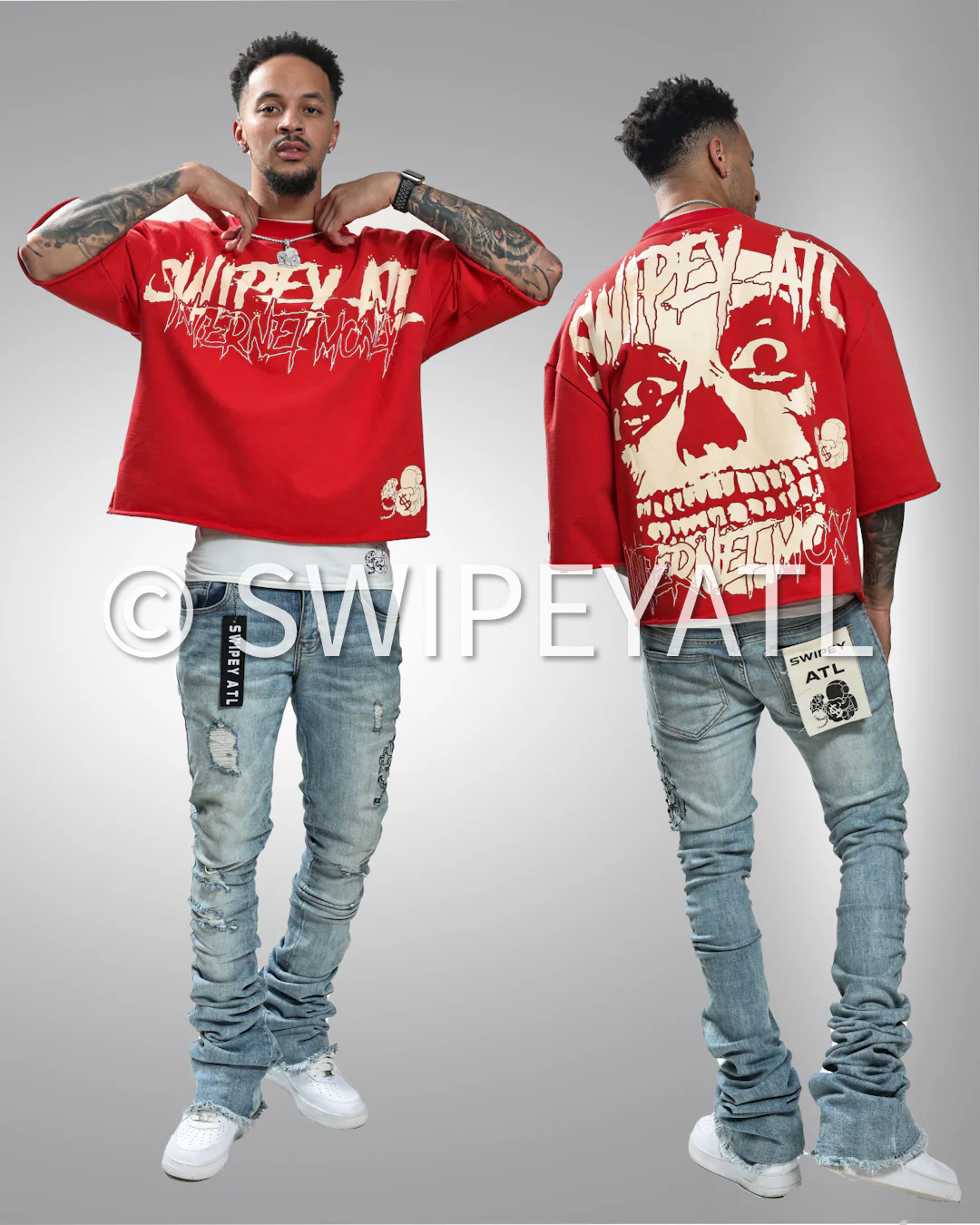Red Internet Money Cropped Tee - Image 3