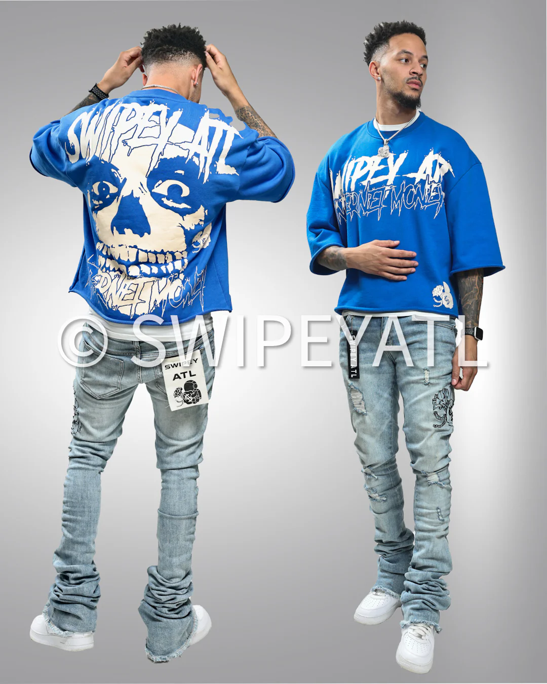 Royal Blue Internet Money Cropped Tee - Image 3