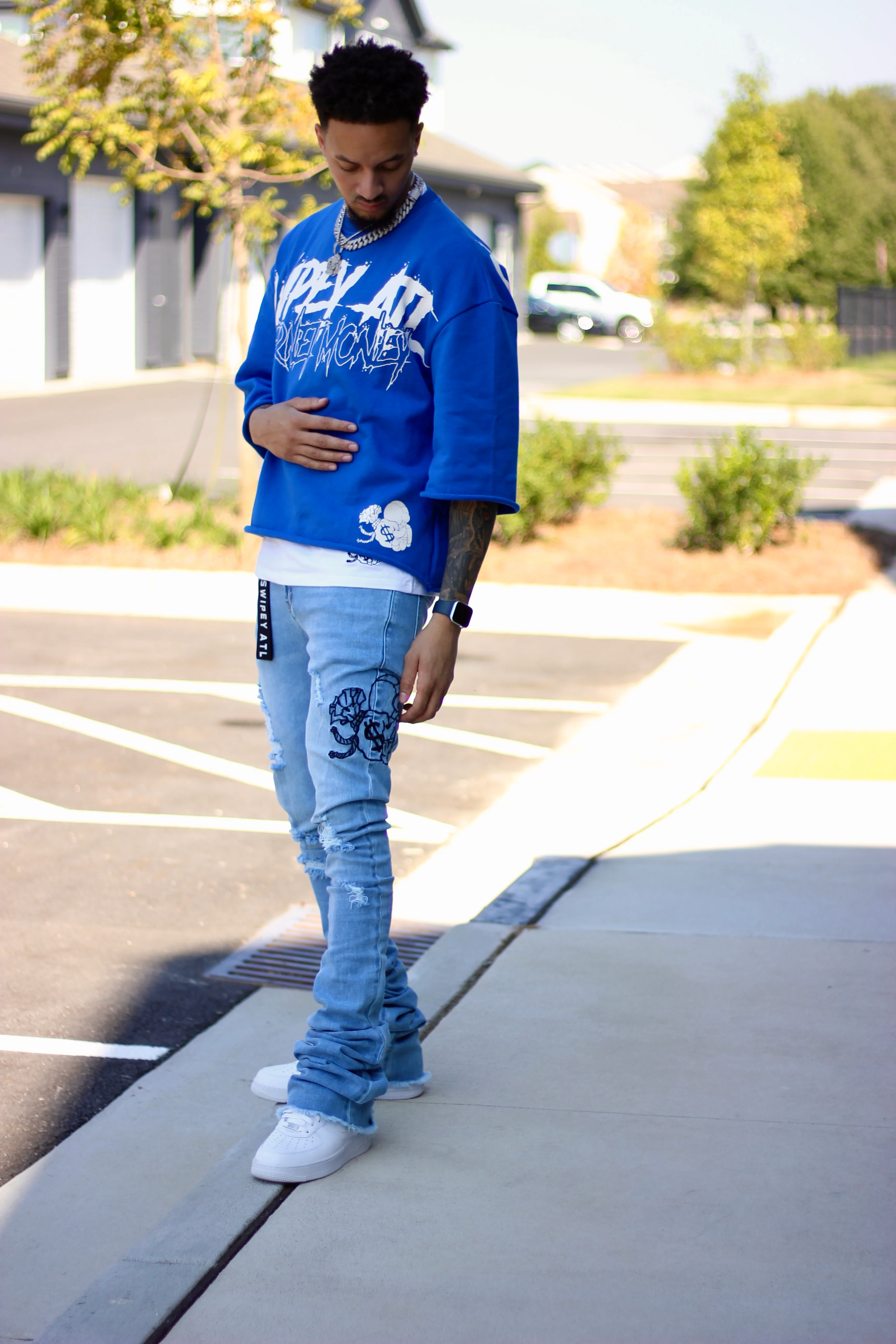 Royal Blue Internet Money Cropped Tee - Image 6